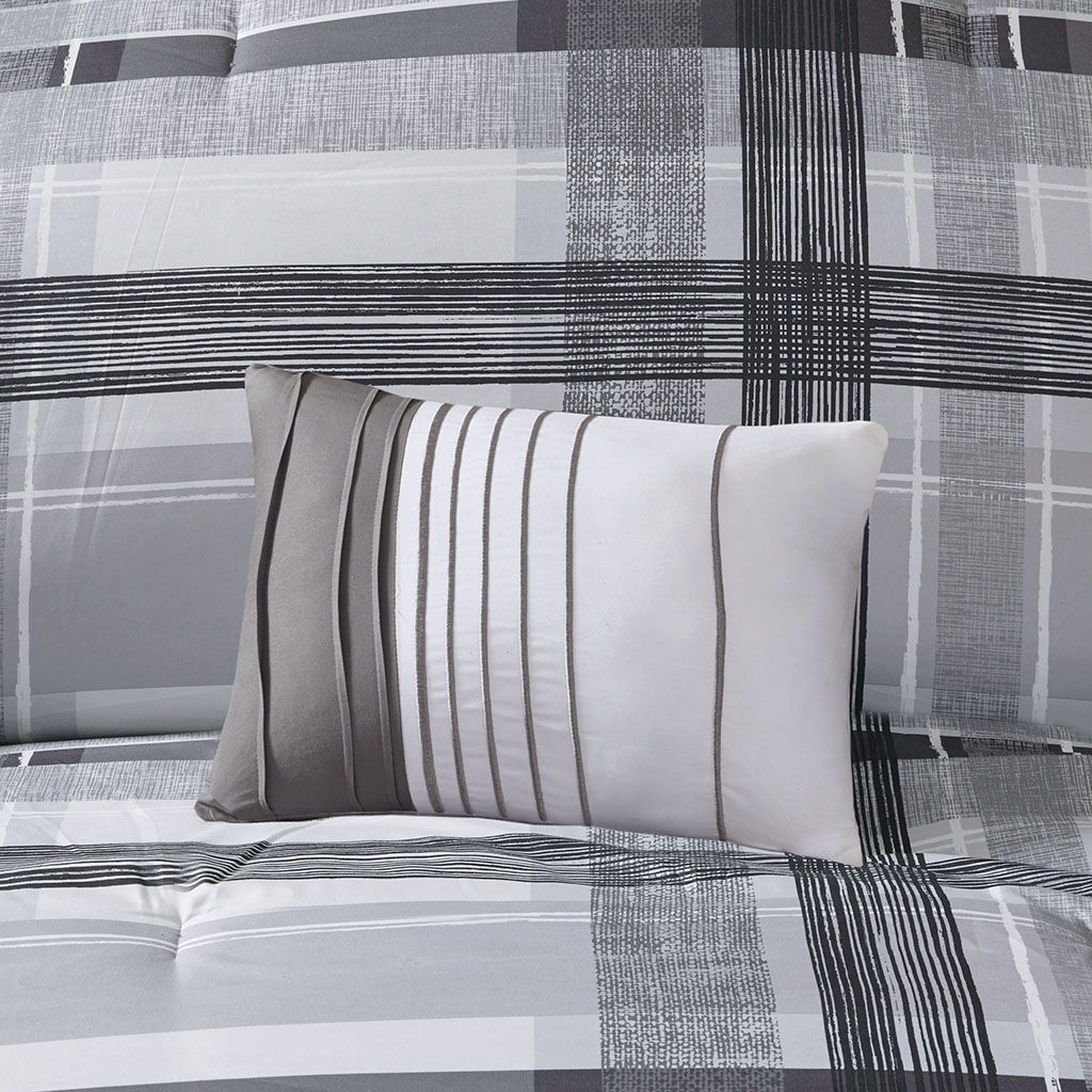 Rudy - Plaid Comforter Set - Black