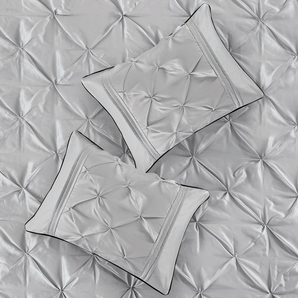 Laurel - Queen 7 Piece Tufted Comforter Set - Gray