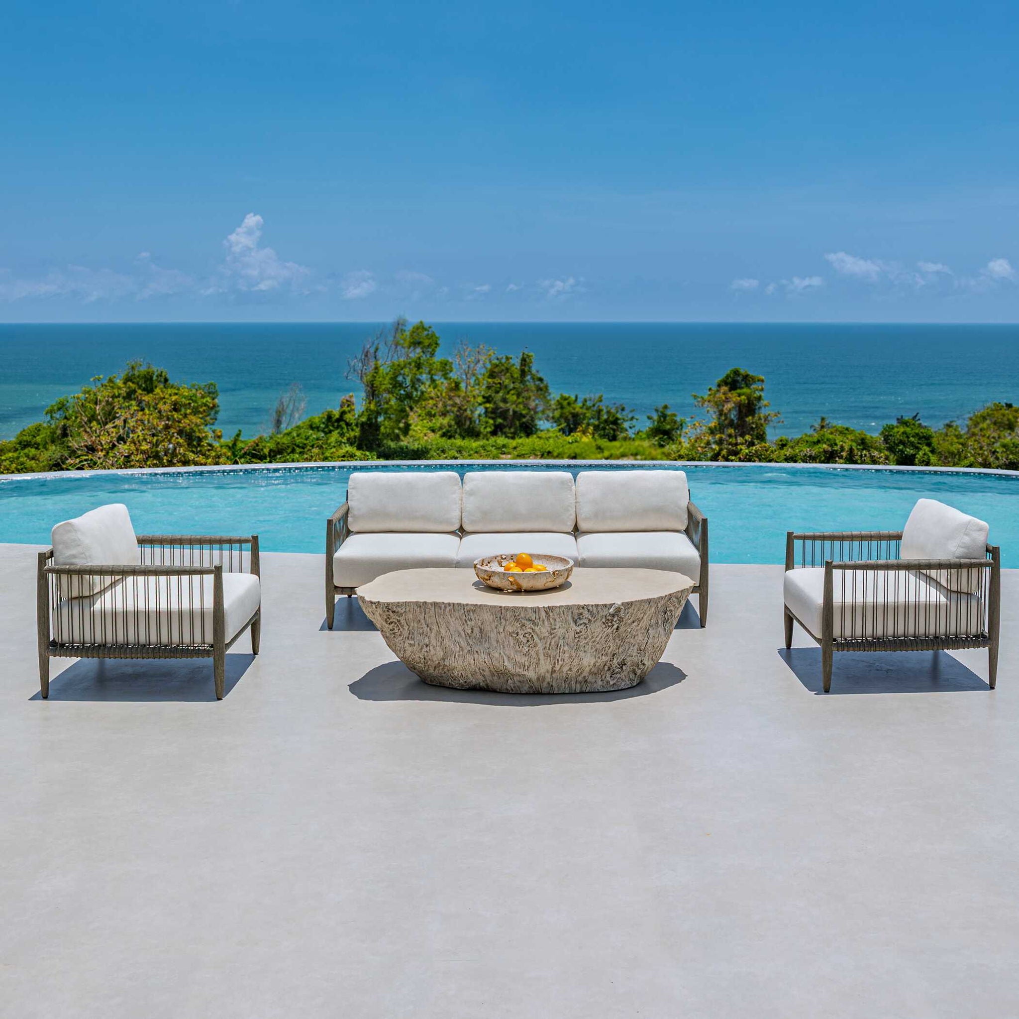Borneo - Outdoor Sofa - Brown / Oyster White