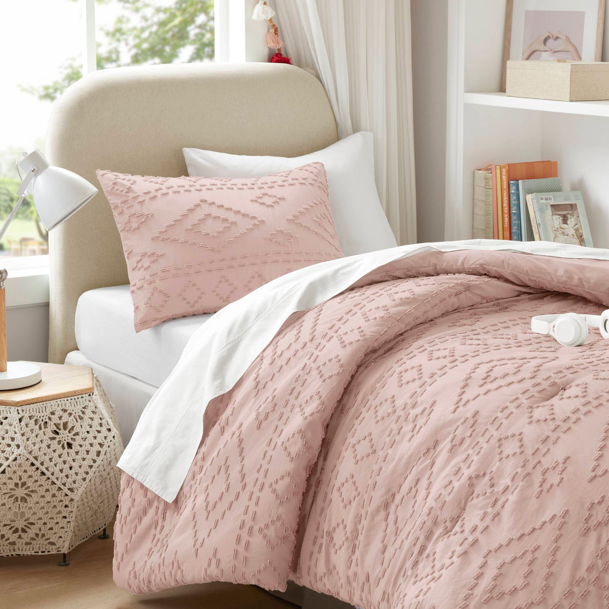 Gigi - Twin/Twin Long Comforter Mini Set - Pink