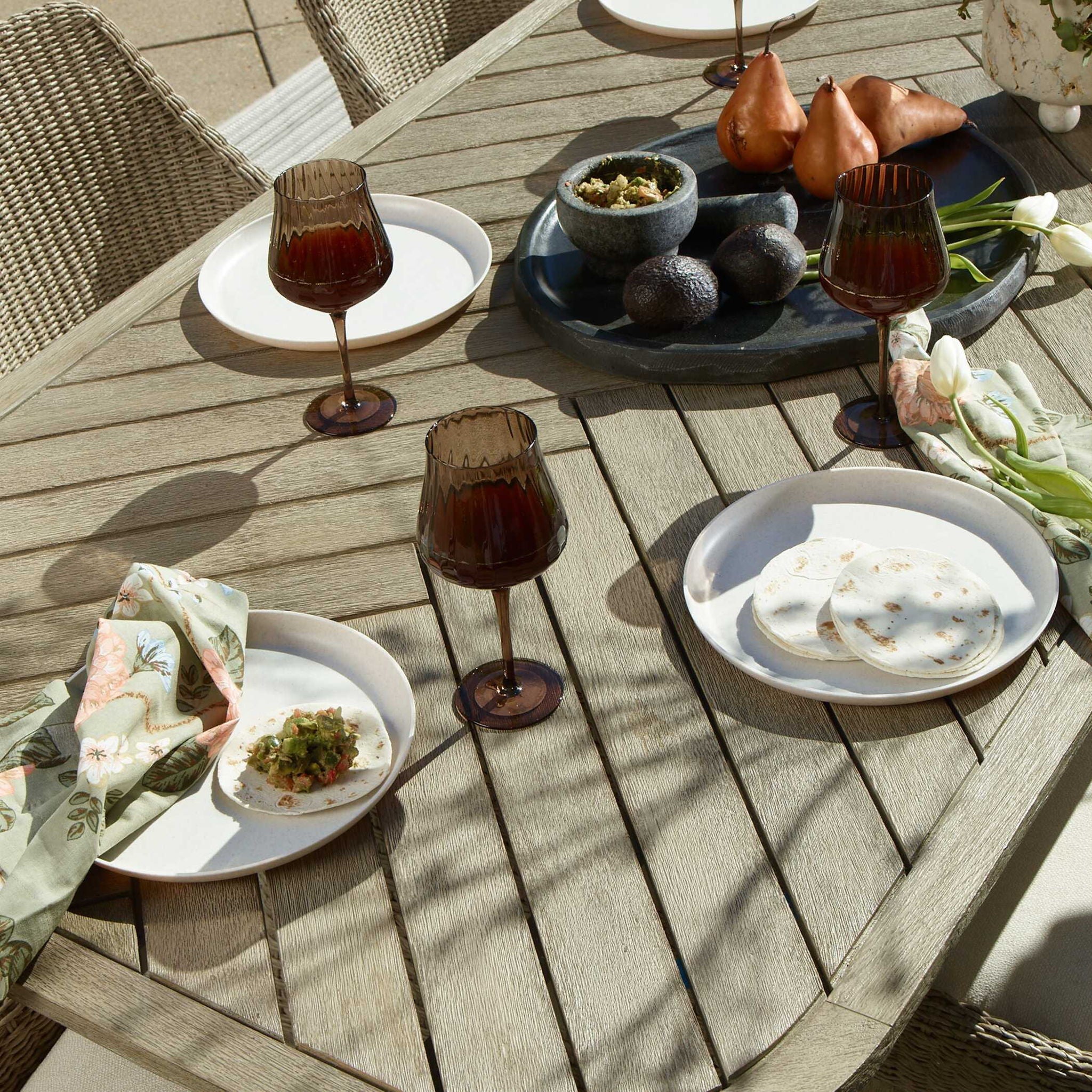 Harbor - Herringbone Indoor-Outdoor Dining Table - Brown