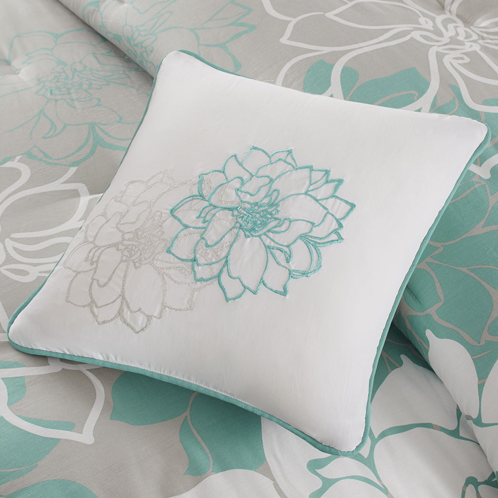 Lola - Twin Comforter Set - Aqua