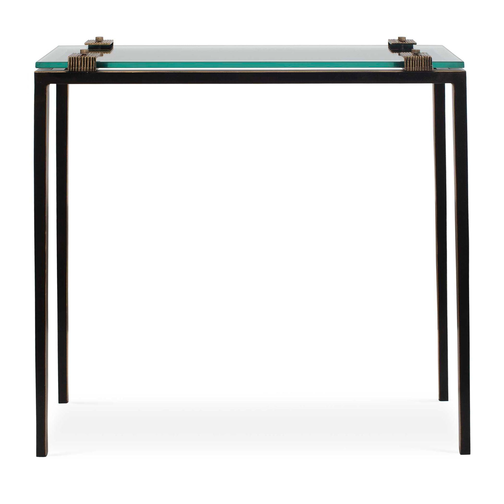 Averona - Glass Top Accent Table - Bronze