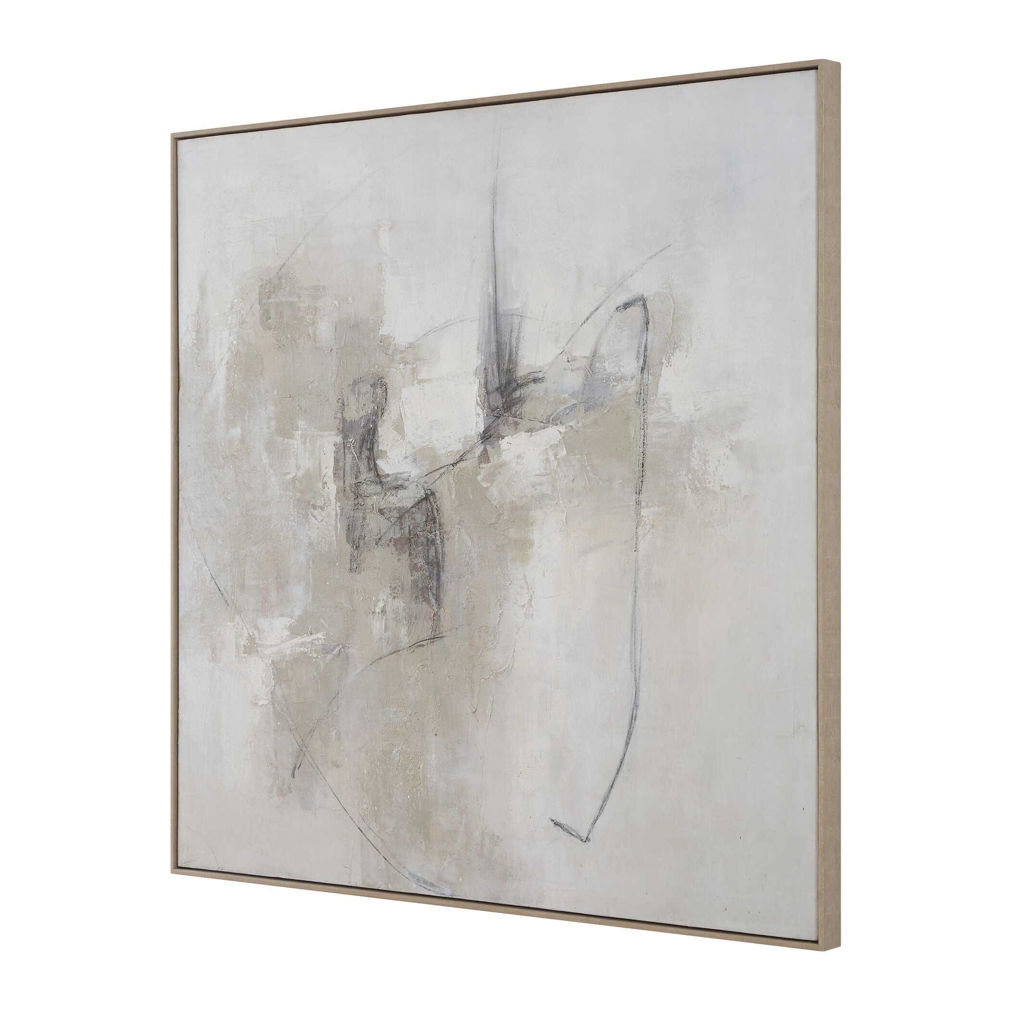 Still Crossing - Abstract Painting - Black / Brown / Gray / White