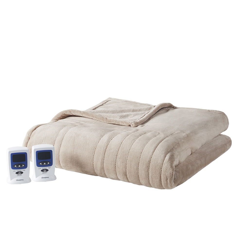 Microplush - Queen Heated Blanket With Wifi Technology - Taupe