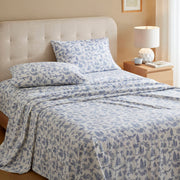 Cozy Cotton Flannel - California King Printed Sheet Set - Toile Pine Trees