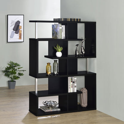 Copper - 5 Shelf Bookshelf Storage Unit - Black