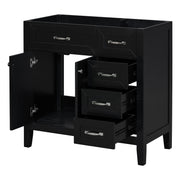 Modern Bathroom Vanity Base Only, 2 Doors And 3 Drawers