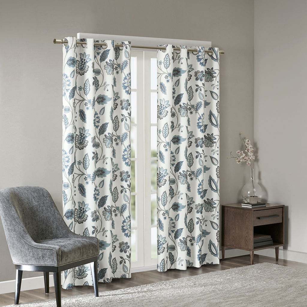 Camille - Printed Room Darkening Panel - Aqua