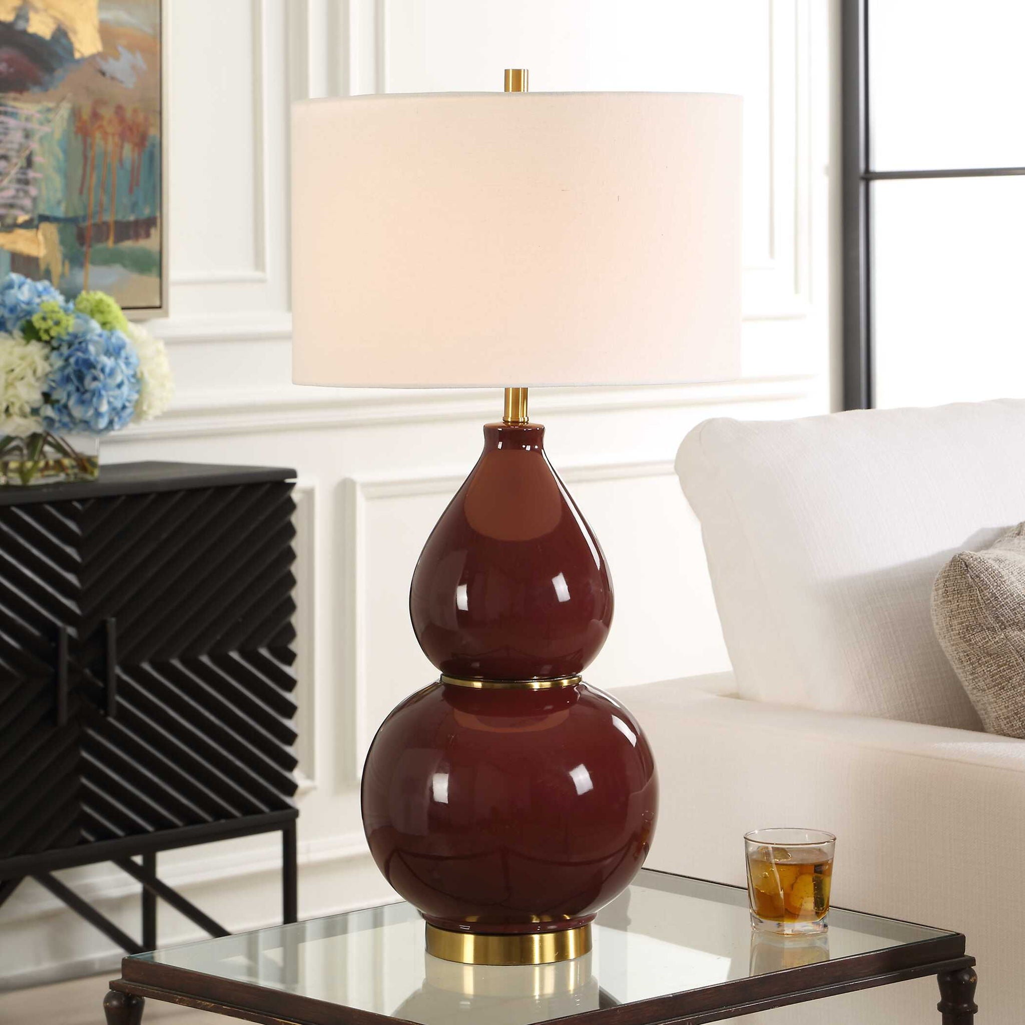 Gourd - Table Lamp - Burgundy