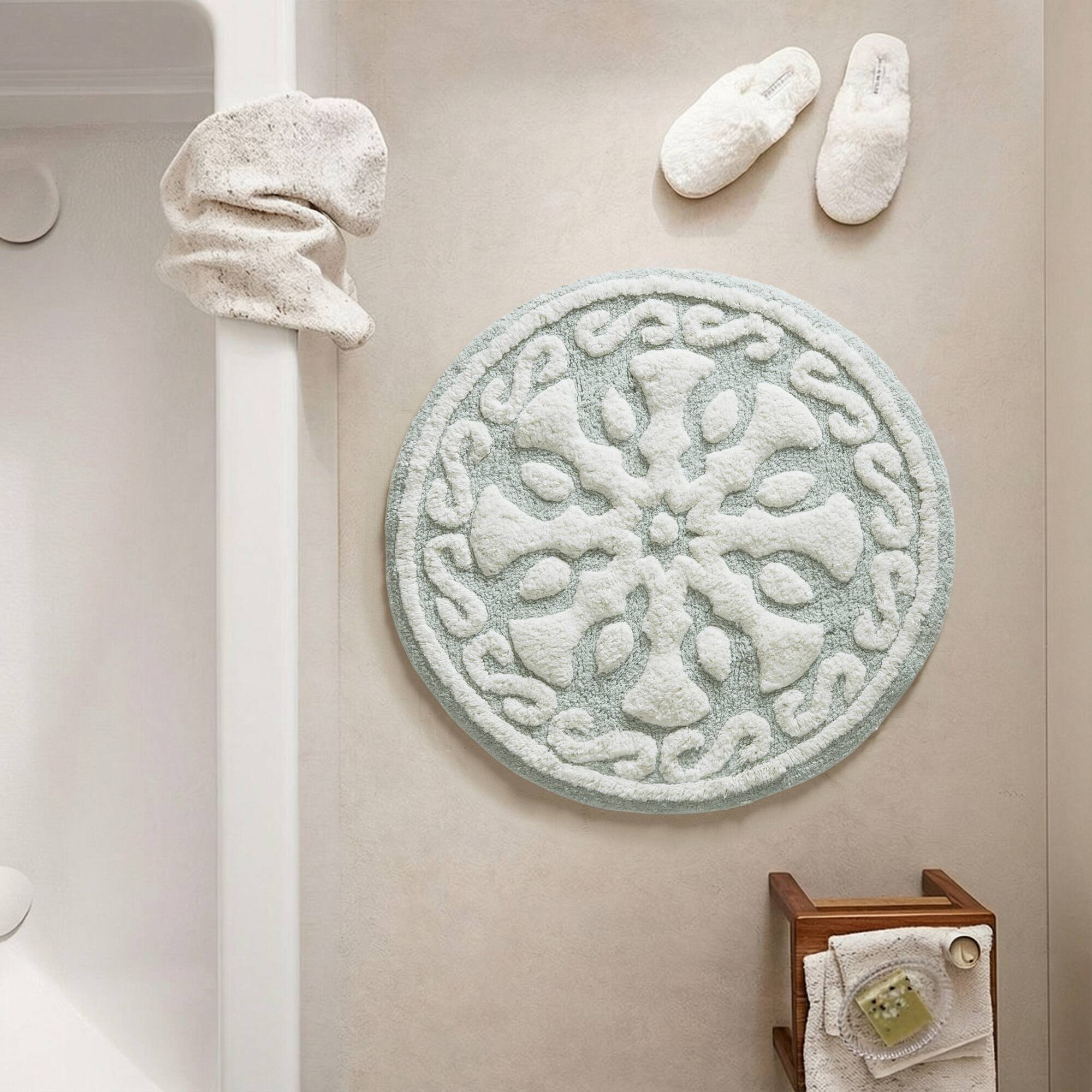 Casablanca - Medallion 25'' x 25'' Tufted Bath Rug - Sage