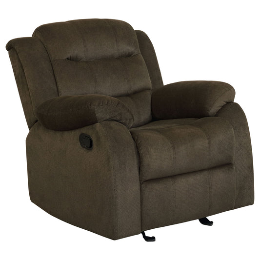 Cadenza - Upholstered Padded Arm Glider Recliner - Brown