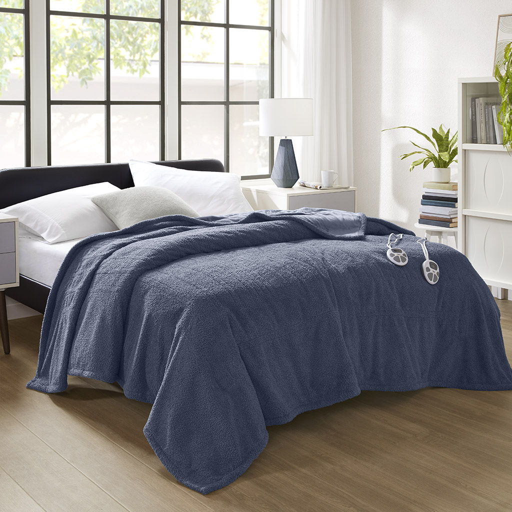 Dream Soft Heated - Full Blanket - Navy