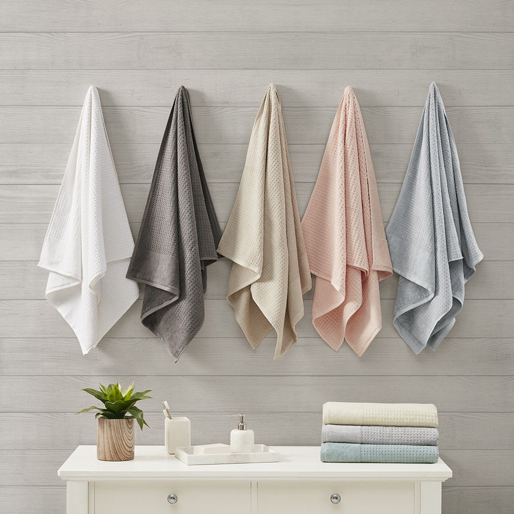 Spa - 6 Piece Jacquard Antimicrobial Towels Set - Seafoam