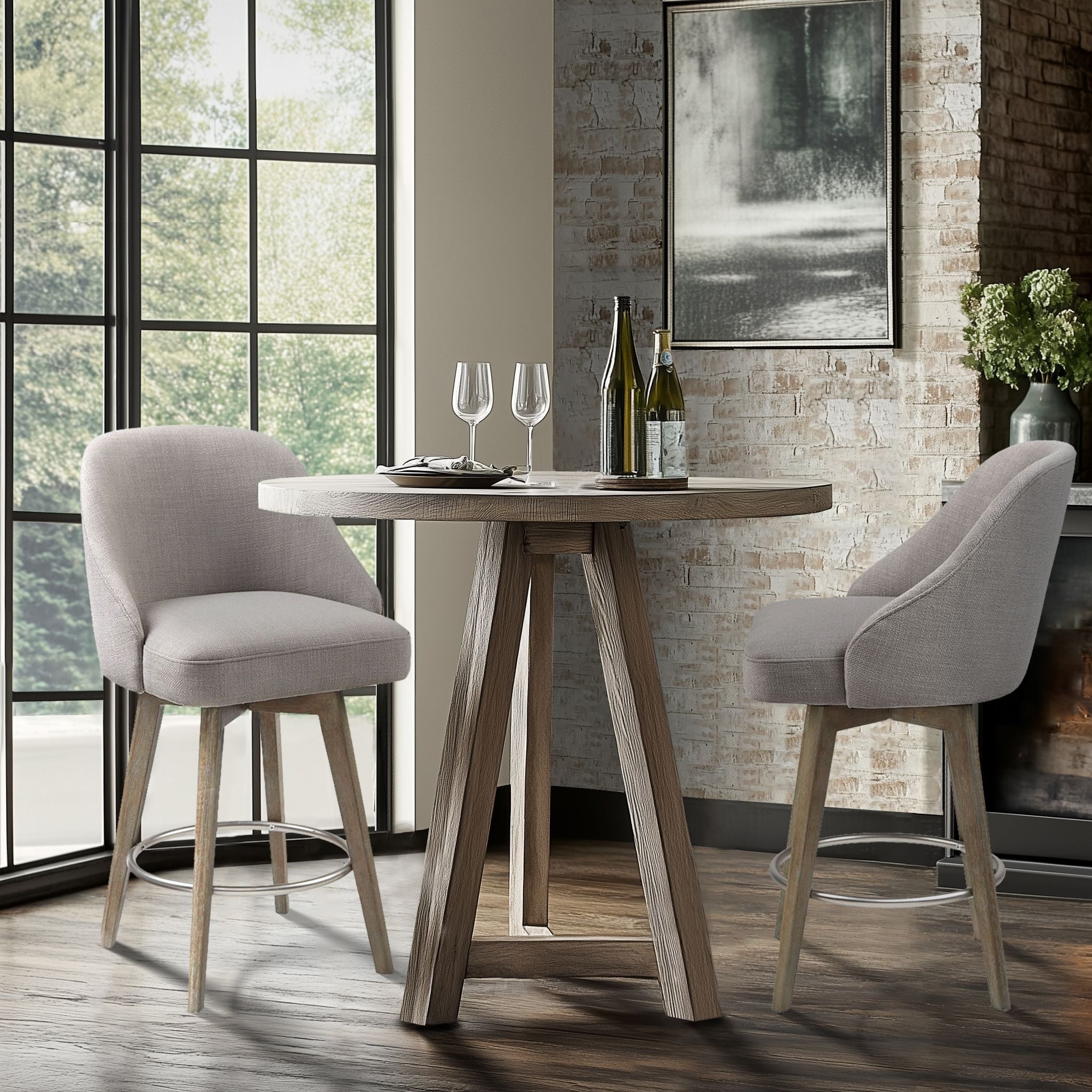 Pearce - Counter Stool With Swivel Seat - Gray