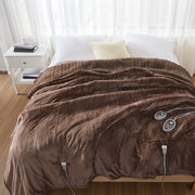 Heated Microlight to Berber - Blanket - Chocolate