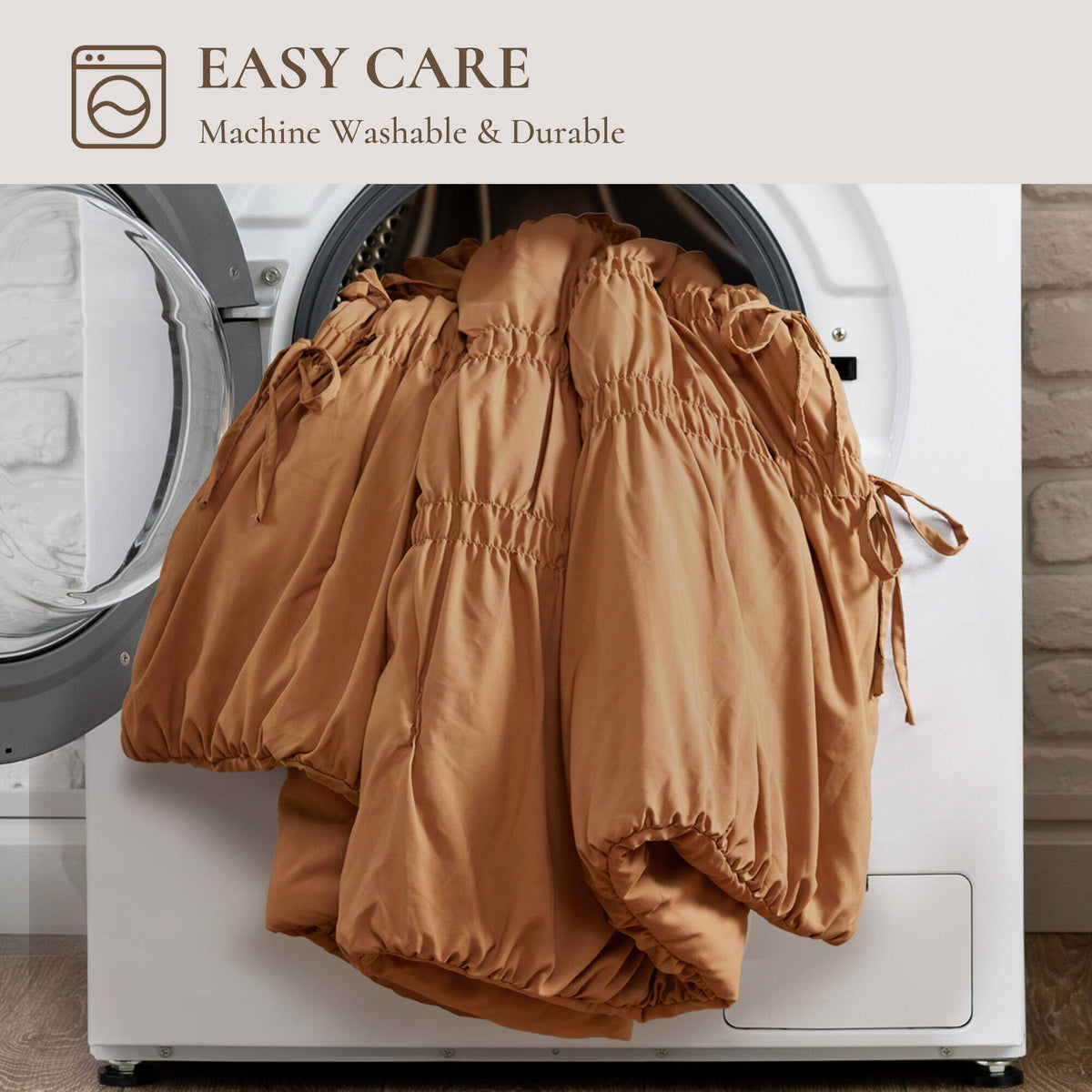 Mia - 2 Piece Twin/Twin Long Comforter Set - Brown
