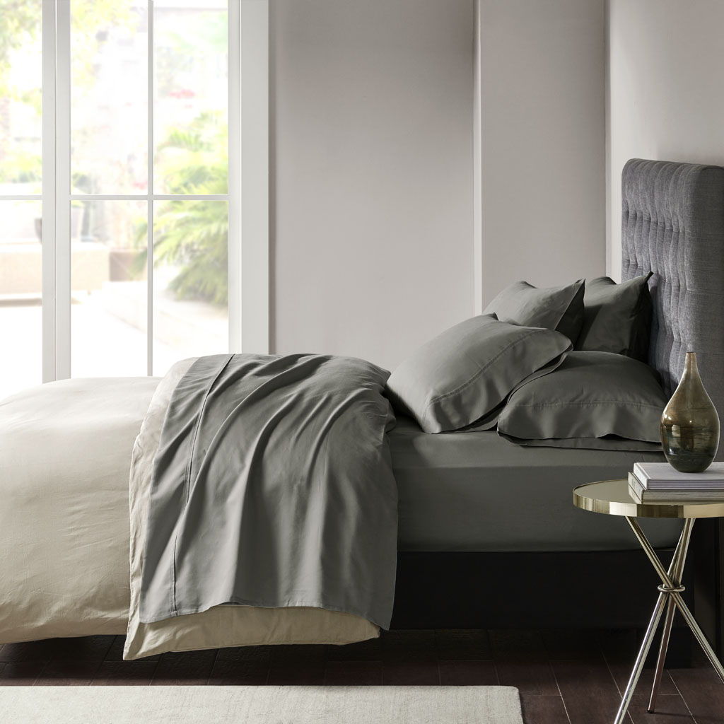800 Thread Count - Split King Sheet Set - Charcoal