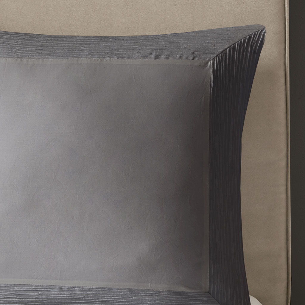 Hanae - Blend Yarn Dyed Euro Sham - Gray