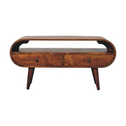 Solid Wood Circular TV Stand