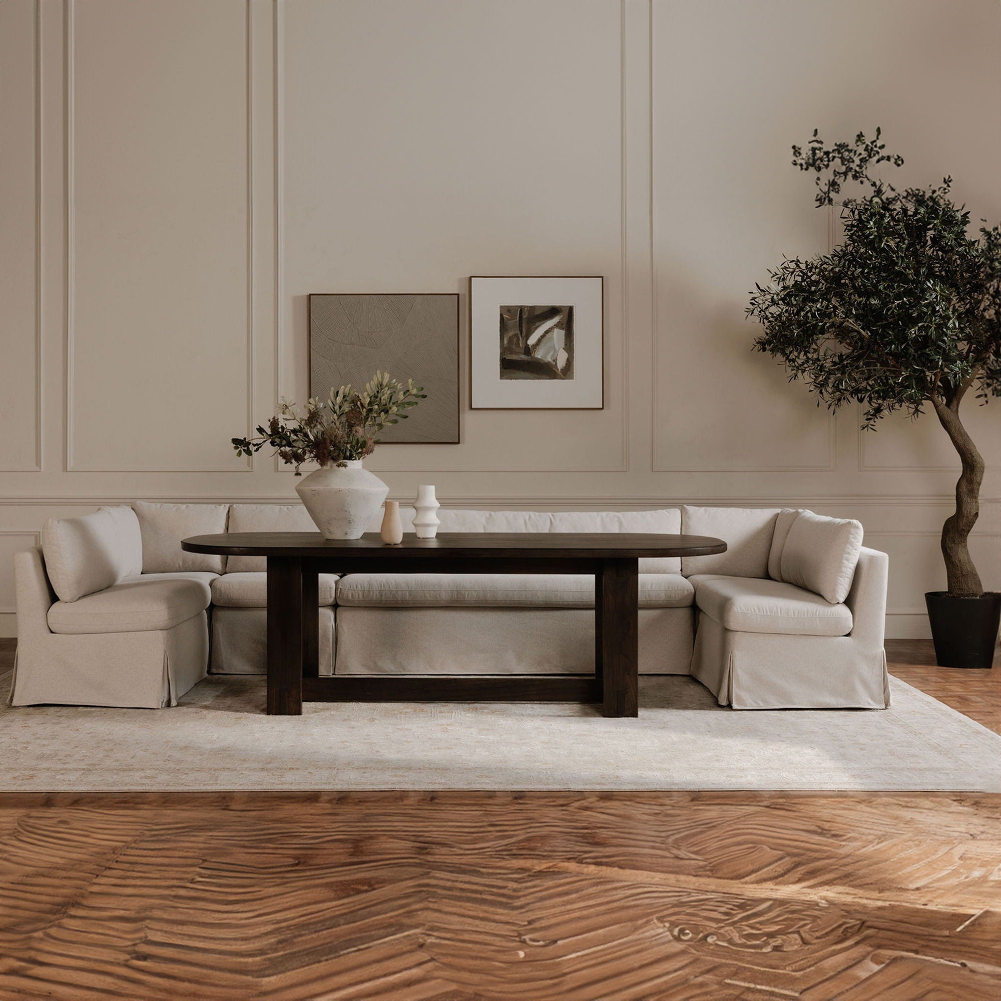 Fable - Slipcover Dining Slipper Chair - Beige