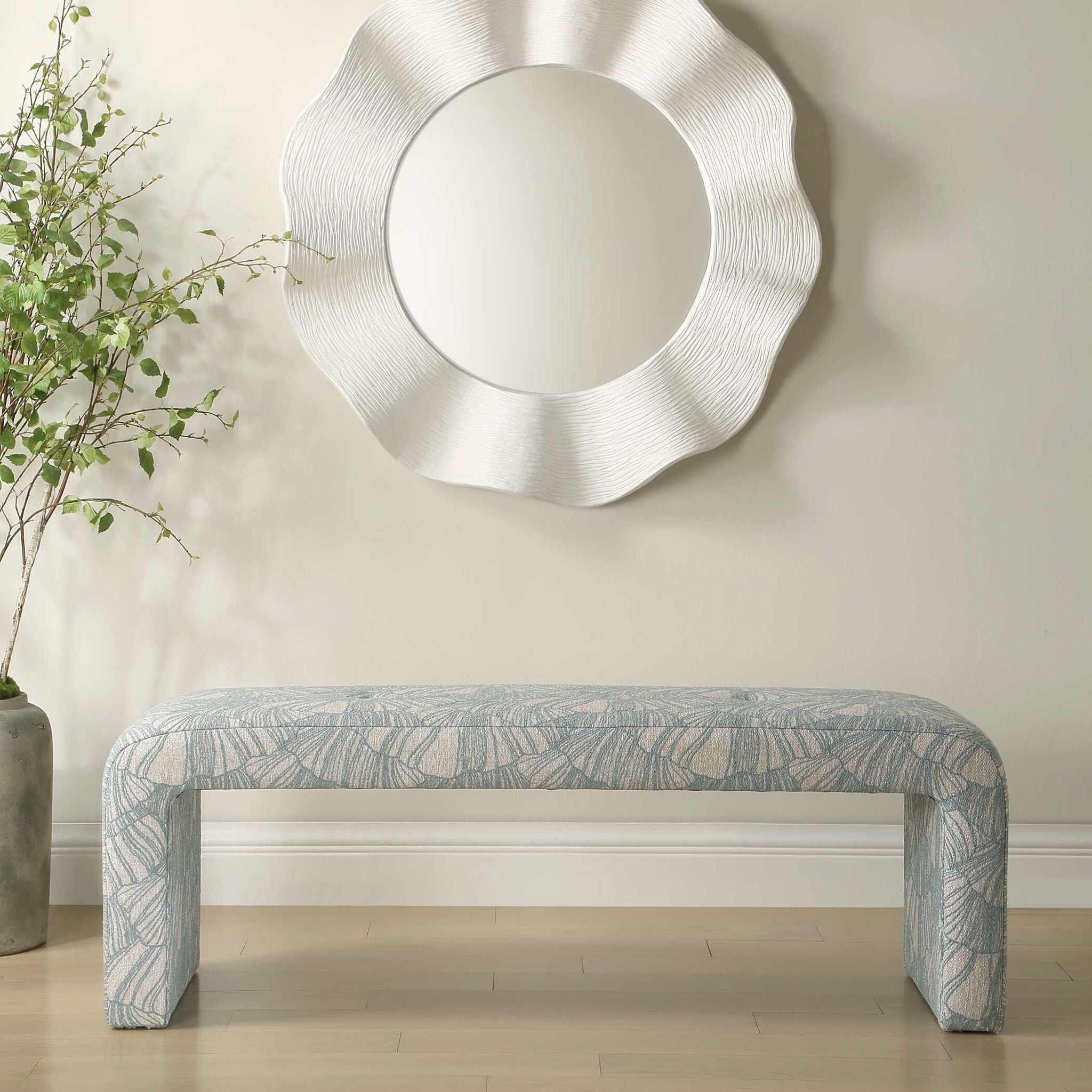 Amie - Bench - Spa Blue