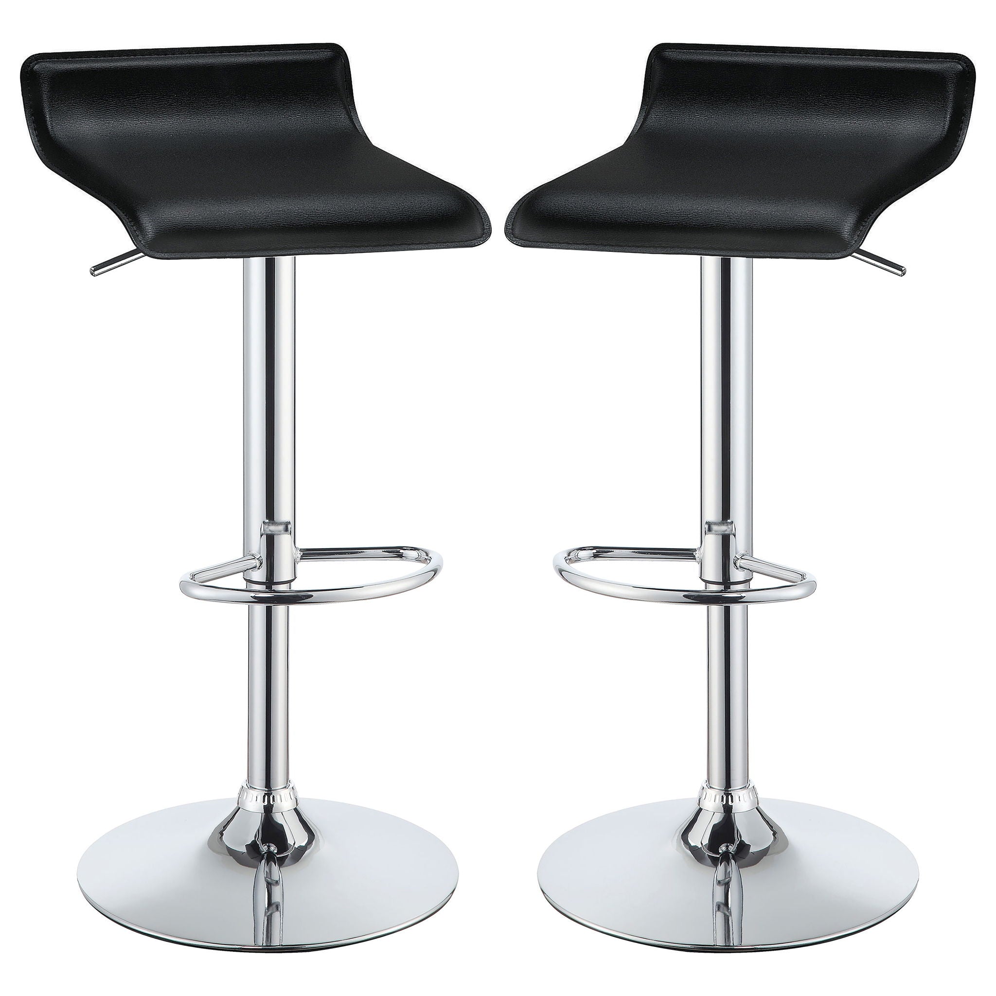 Backless Bar Stool With Adjustable Height - Black