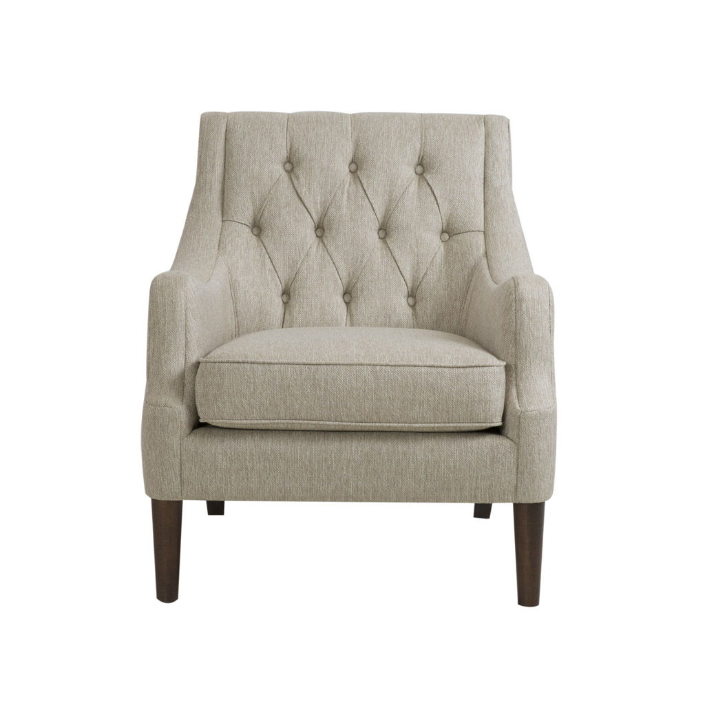 Qwen - Button Tufted Accent Chair - Beige