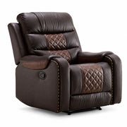 Heated Massage Recliner With Remote Control - Brown
