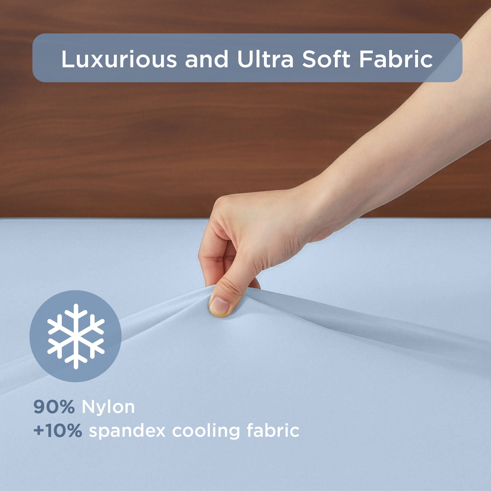 Ice Touch - Queen Sublime Serenity Luxury Sheet Set - Ice Blue