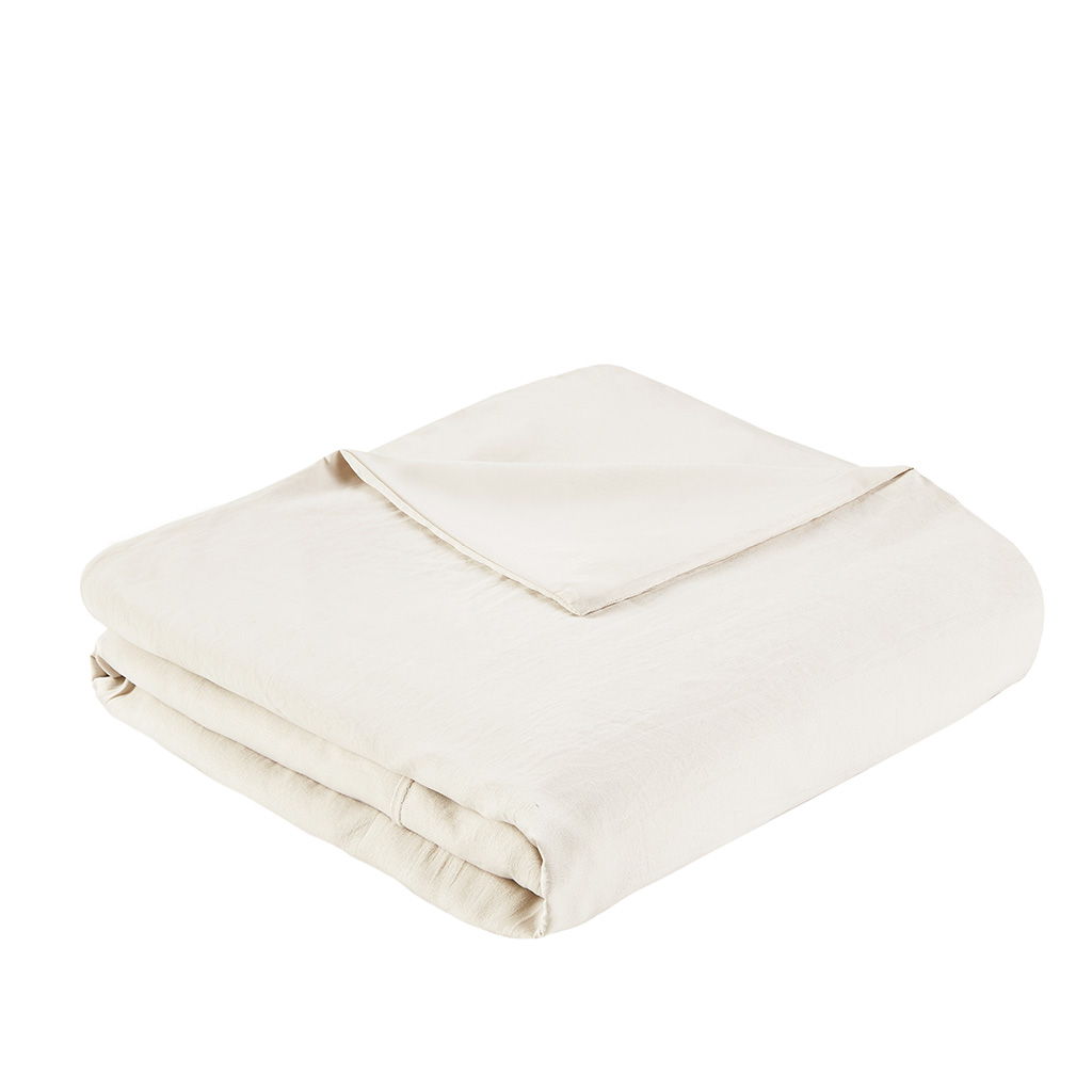 Porter - Queen Soft Washed Pleated Comforter Set - Neutral