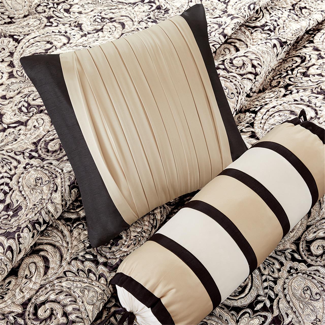 Aubrey - 6 Piece Reversible Coverlet Set - Black