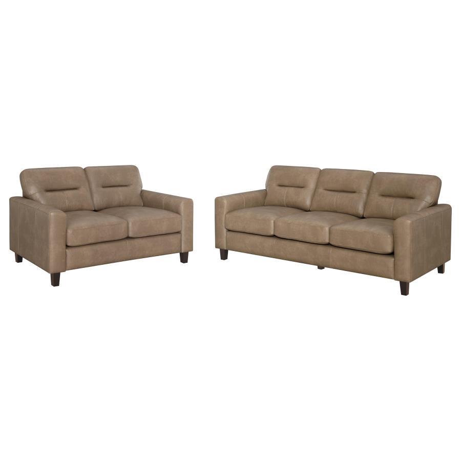 Scotland - Faux Leather Upholstered Sofa Set