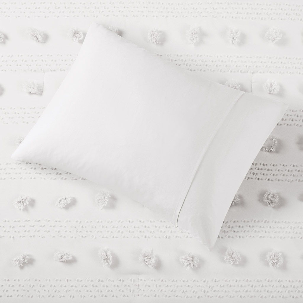 Lucy - Clip Jacquard Comforter Set - White