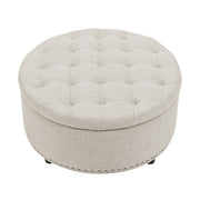Tufted Storage Ottoman With Upholstery