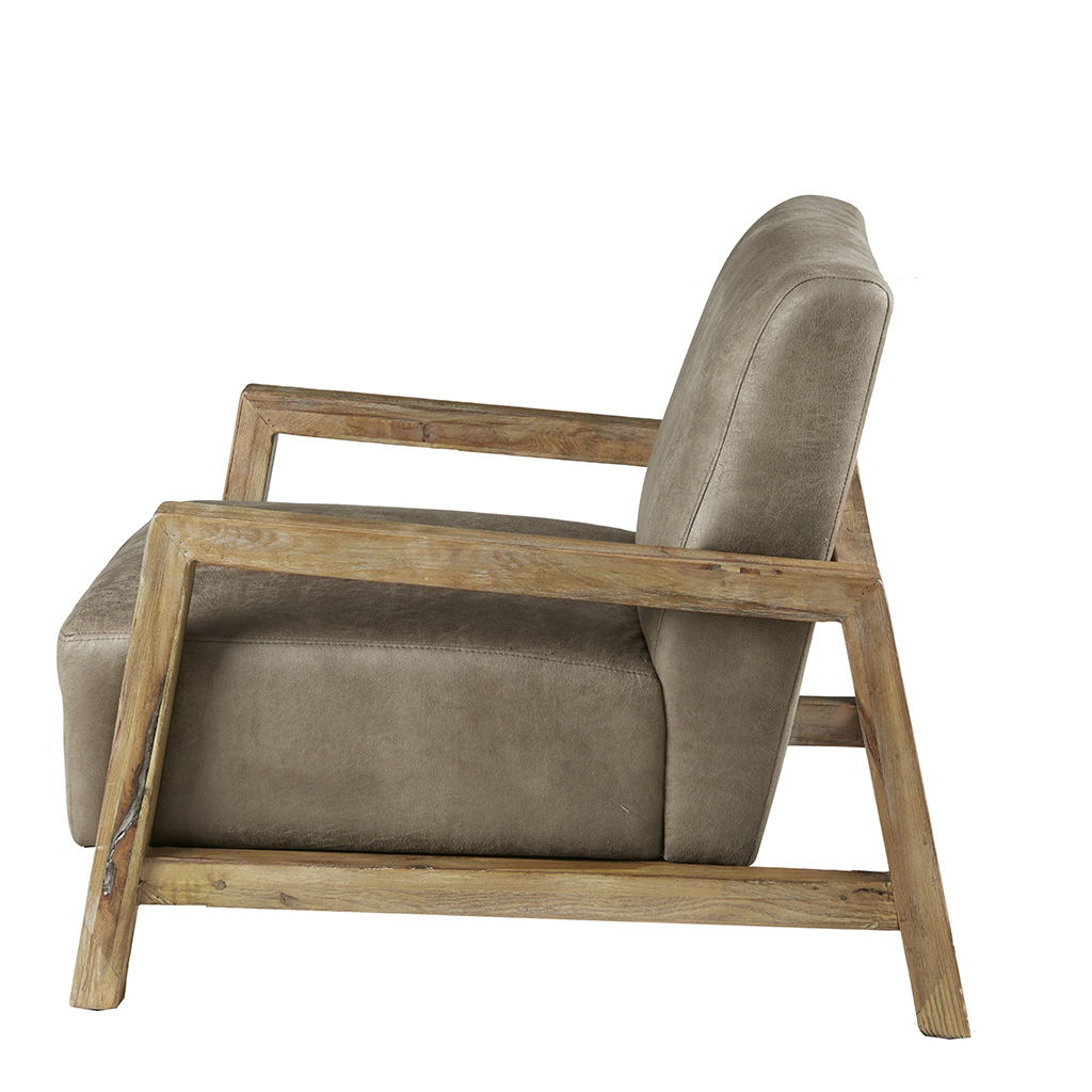 Easton - Low Profile Accent Chair - Taupe / Natural