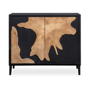 Andrei - Teak Root 2 Door Cabinet - Black / Woodtone