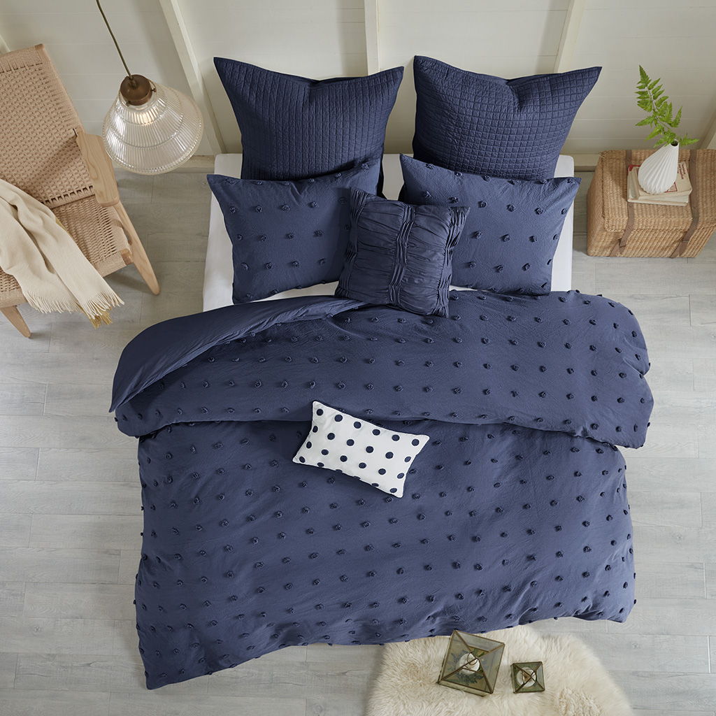 Brooklyn - Cotton Comforter Set - Indigo Blue