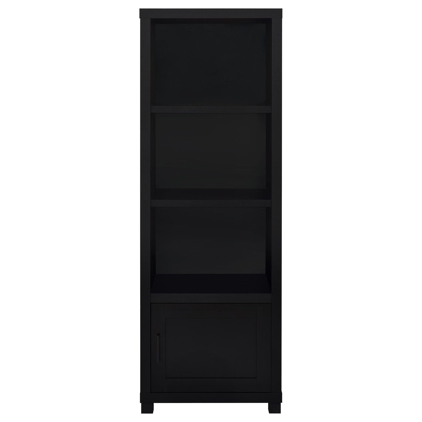 Sandl - 3 Shelf Media Tower With Cabinet Storage Solution - Black