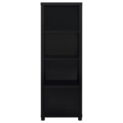 Sandl - 3 Shelf Media Tower With Cabinet Storage Solution - Black