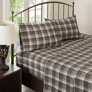 Flannel - Queen Sheet Set - Brown Plaid