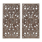 Botanical Panel - Carved Wall Decor (Set of 2) - Bronze