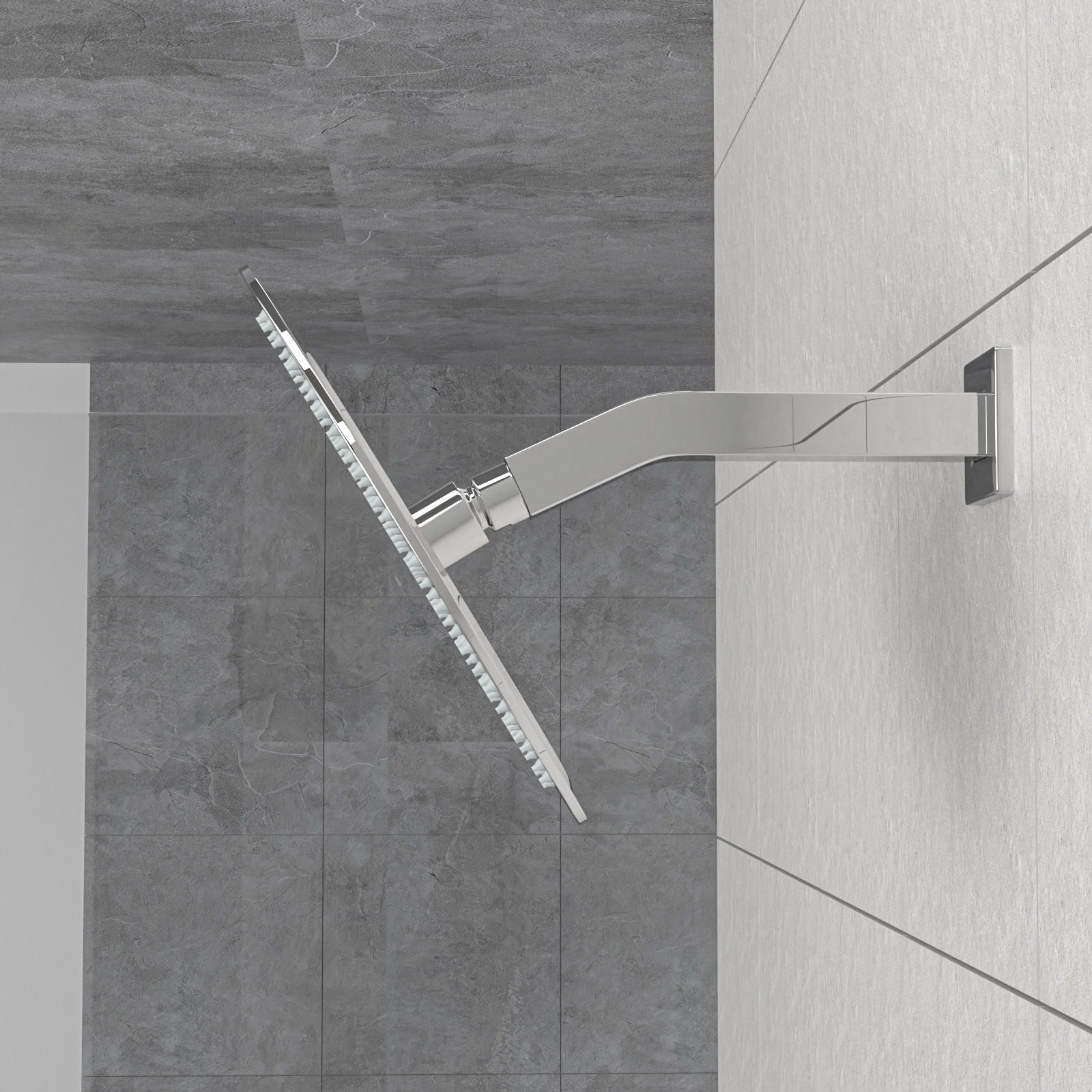 Elegant 6" Shower Arm With Flange, Stainless Steel Construction For Rain Shower Heads