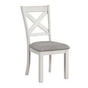 Dining Chairs With Cross Back, Cushion Seat (Set of 2) - White