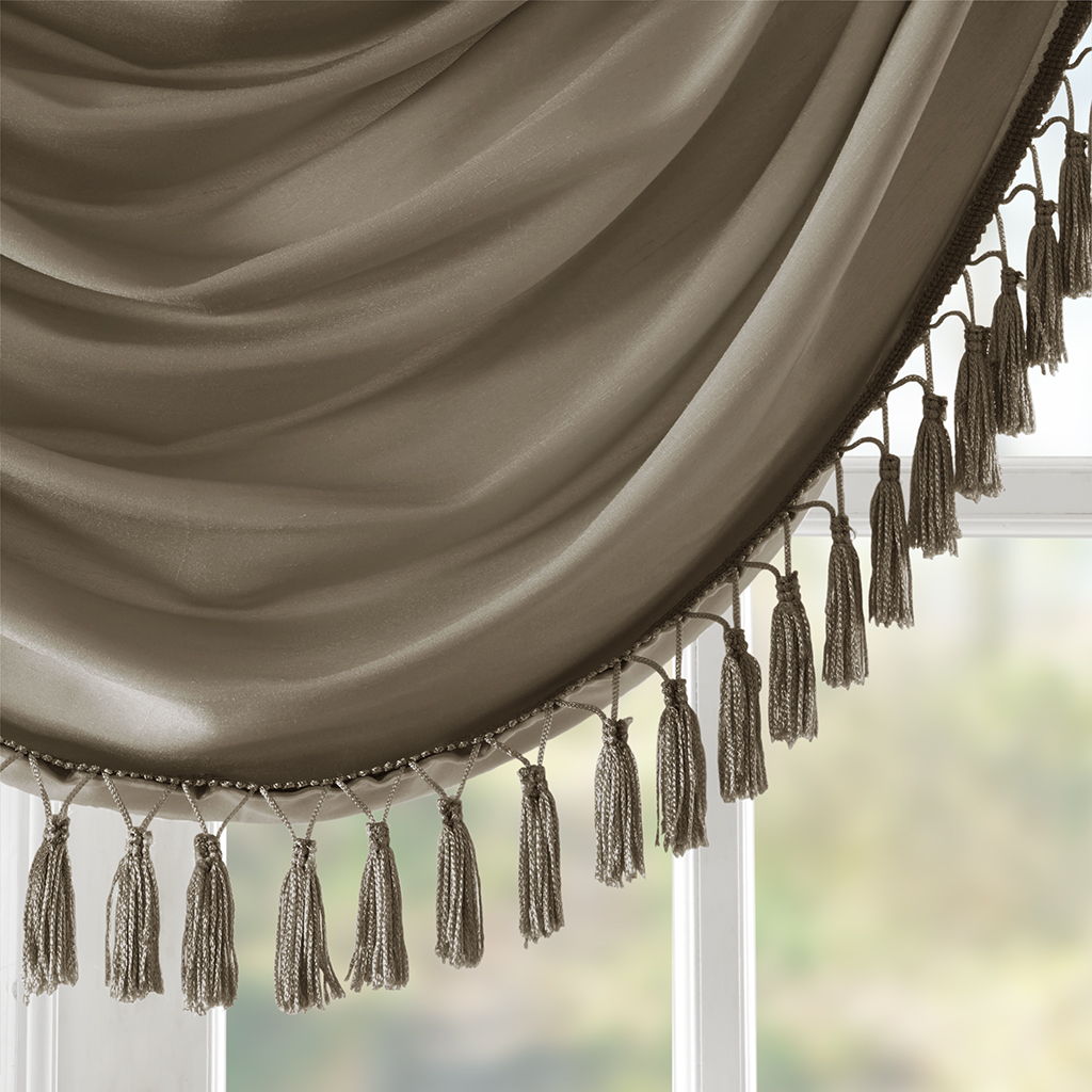 Elena - Waterfall Embellished Valance - Bronze