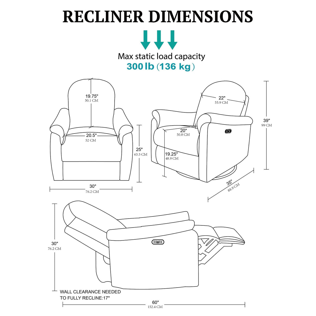 Elio - Power Recliner - Light Gray