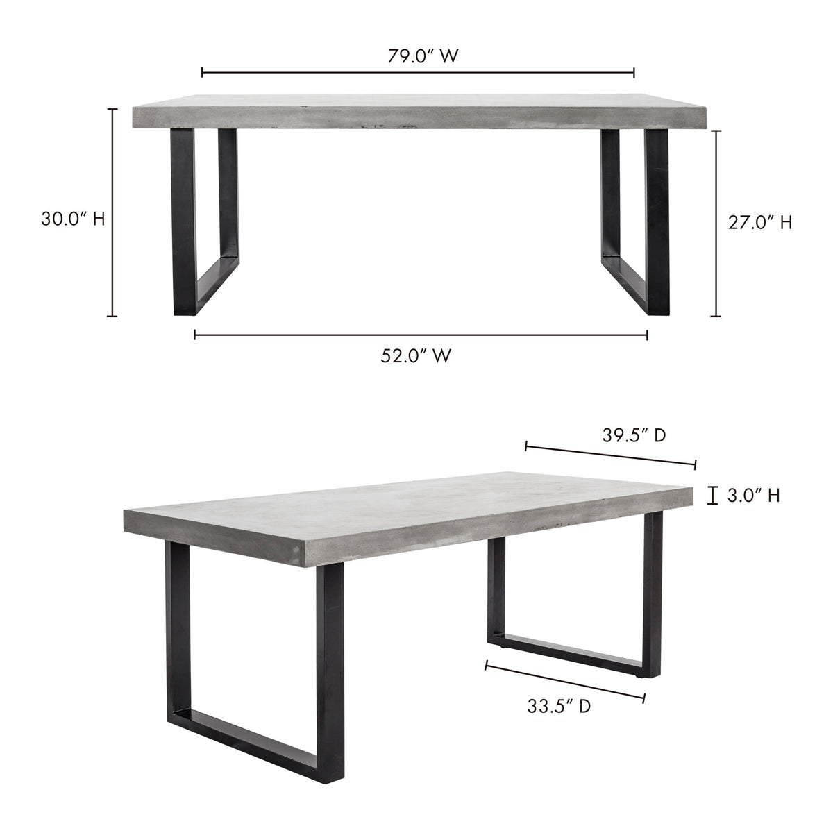 Jedrik - Large Outdoor Dining Table - Cement