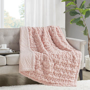 Ruched Fur - Ruched Throw - Blush