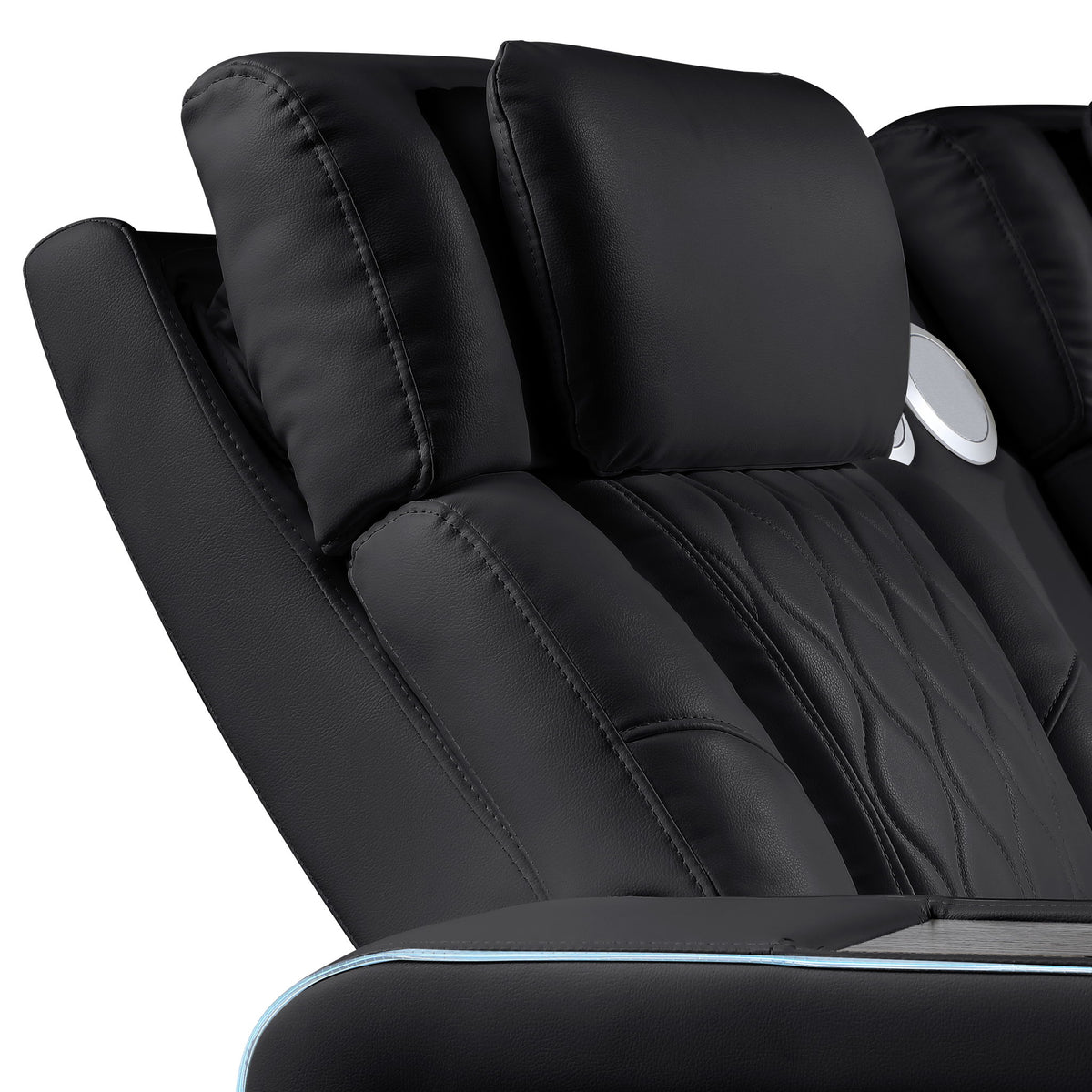 Electra - Power Recliner Sectional Sofa With Power Headrests, Console Loveseats, Wedge, LED Light Strip, Speakers