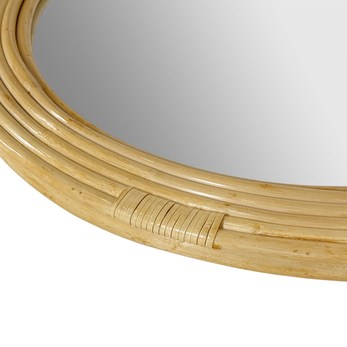 Luna - Natural Rattan Round Wall Mirror - Natural